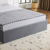 ZUN Upholstered Full Platform Storage Bed Frame with 4 Drawers, Wingback Headboard with Button Tufted 06426631