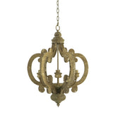 Farmhouse Chandelier, 6-Light Wood Chandelier Pendant Light Fixture with Adjustable Chain for Dining W2078137919
