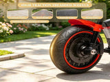 Red 6V Kids Ride-On Motorcycle Sturdy Anti-Tip Training Wheels, Single-Button Easy Start 16305275