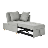 Convertible Sleeper Sofa Chair Adjustable Backrest Recliner with Pullout Sofa Bed with Wheels, W1413P227515