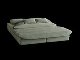 75''2-in-1 Foldable Sofa,Convertible Sleeper Foam Sofa Bed with Multi Functional Blanket, Corduroy W834P317048