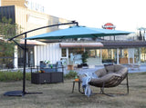 10ft Solar LED Offset Hanging Market Patio Umbrella W640140293