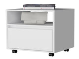 White 1-Drawer Nightstand B062P175808