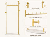 Clothing Rack, Golden Metal Freestanding Heavy Duty Clothes Rack with Marble Pattern Sintered Stone 04321713