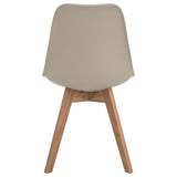 Tan and Oak Padded Side Chair B062P153693