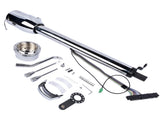 28" Chrome Automatic GM Universal Steering Column w/ 9 Hole Wheel Adapter No Key 94266422