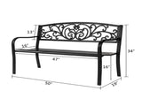 50" Iron Outdoor Courtyard Decoration Park Leisure Bench 63727074