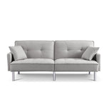 ZUN 84.6” Extra Long Futon Adjustable Sofa Bed, Modern Tufted Fabric Folding Daybed Guest Bed, B082111417