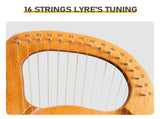 16-String Lyre Harp for Beginners, Angel Wing Design, Sapele Wood, Natural Wood Color, Portable Harp 66826435