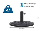 Garden Patio Umbrella Base, Outdoor Market Umbrella Stand, Backyard Umbrella Weight in Black 27lbs 34743346