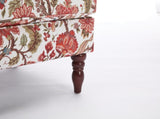 Modern Accent with Retro Wood Legs, Comfy Upholstered Armchair, Floral Design Single Sofa 80427562