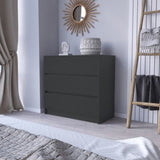 Dresser Maldus, Three drawers, Black Wengue Finish B092122832