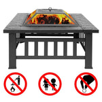 ZUN Portable Courtyard Metal Fire Pit with Accessories Black 52194990