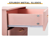 25.98"*12.99"*30.42" 4-Drawer Cabinet Faux Rose Gold Handles Pink 52552978