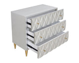 Metallic Silver and Champagne 3-Drawer Console Cabinet B062P209180