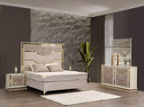 Omari Modern Style Mirror Made with Wood and Gold Accents in Beige B009P245441
