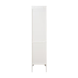 Tall Narrow Tower Cabinet with 2 Shutter Doors 5 Tier Shelves for Bathroom, Kitchen ,Living Room 25815711