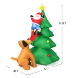 79" Inflatable Christmas Tree - Santa & Puppy Design, Built-in LEDs, Waterproof Polyester, Quick 17436753