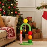 29in Cat Tree Tower with Sisal Scratcher Balls, Cute Holiday Scratching Post with Danging Ball for 67887340