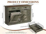 Tilt Out Trash Can Cabinet for Kitchen, Double 10-Gallon Hidden Trash Cabinet with Drawer, Farmhouse 66285862