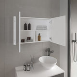 Bouti 19.7" H x 31.5" W Double Door Mirror Medicine Cabinet, Three interior Shelves for Bathroom, B070P242490
