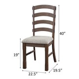 Grey and Rustic Brown Ladder Back Side Chairs B062P182764