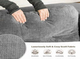 Convertible Sofa Bed with Blanket, Boneless Cloud Couch Queen Scott Fabric for Living Room Bedroom, 18770478