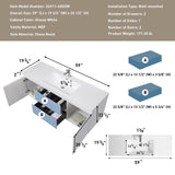 60" Floating Bathroom Vanity with Sink, Modern Wall-Mounted Bathroom Storage Vanity Cabinet with W1573P152688