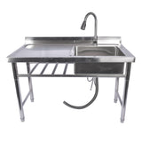 47.2 Inch Commercial Kitchen Prep & Utility Sink for Restaurant Kitchen Dual Bowl Style 51504696