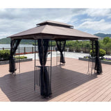 13x10 Outdoor Patio Gazebo Canopy Tent With Ventilated Double Roof And Mosquito net W41942173
