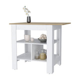Lisbon Kitchen Island, 3-Tier Shelf and Large Workstation B128P148733