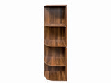 Tall Display Cabinet with Fluted Glass Doors, Freestanding Bookcase and Open Shelves, Modern Accent W331P533618