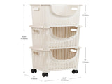 Plastic Storage Cart, Kitchen Storage, Rolling, Toy Storage, Laundry, Kitchen, Ivory 73843820