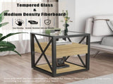 1 piece Modern End Table with Drawer - Nightstand for Bedroom & Living Room, Natural Wood MDF & W241P246913
