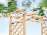 43.5*17.5*44.5 In Fir With Arched Lattice Raised Garden Bed Wooden Planting Frame Natural 76525106