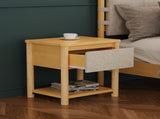 Wood Nightstand,Modern Nightstands with Drawer, Farmhouse Bedside Table for Bedroom Living Room N770P345998N