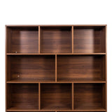 70.87" Tall Bookshelf with 10 Cubes and 3 Doors, 4-Tier Bookshelf, Open Shelf Bookcase with Cabinet, W331P257393