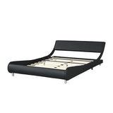 Faux Leather Upholstered Platform Bed Frame,LED lighting with remote controller and APP,Curve W1360133271
