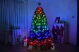 ZUN 6 FT Pre-lit Artificial Christmas Tree, APP Controlled Xmas Tree Hinged Branches with 330 RGB Lights 40315249