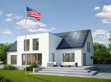 Flag Pole Kit for Outside House in Ground, 30FT Sectional Aluminum Extra Thick Flagpole, 5x3 US 40319119