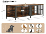 80" Dog Crate End Table, Heavy Duty 2-Door Indoor Pet Kennel, Multipurpose Dog House Furniture as TV W1820P472724