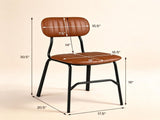 Set of 2 Armless Modern PU Leather Dining Chairs with Ergonomic Inclined Backrest, Rivet Decor Heavy 95747344