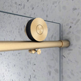6063 Brushed Gold frameless one fixed and one shifted Shower Door,70MM 304 stainless steel large W2517P304336