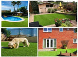 3ft x 32ft Artificial Turf 0.6" Mat with Drainage Holes. Fake Grass with Rubber Backing, 52604184