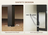 Built-in Power Outlet, Microwave Stand with Louvred Door Cabinets & Storage Shelves, Black 42219313