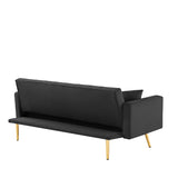 BLACK Convertible Folding Futon Sofa Bed , Sleeper Sofa Couch for Compact Living Space. W58842966