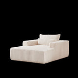 75-Inch Corduroy Sponge Sofa Lounge Chair,No Assembly Required,Fluffy Modern Sleeper Chair for W834P206088