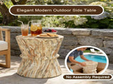 U_Style Hourglass shape Outdoor Side Table, Concrete Contemporary Lightweight Accent Table with N711P422072A