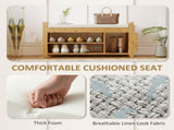 Shoe Bench with Cushioned Seat Shoe Storage Bench with Side Umbrella Holder for Entryway 02209221