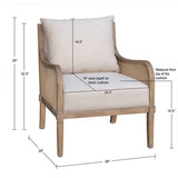 Cane Accent Chair with Removable Back Cushion B035P256566